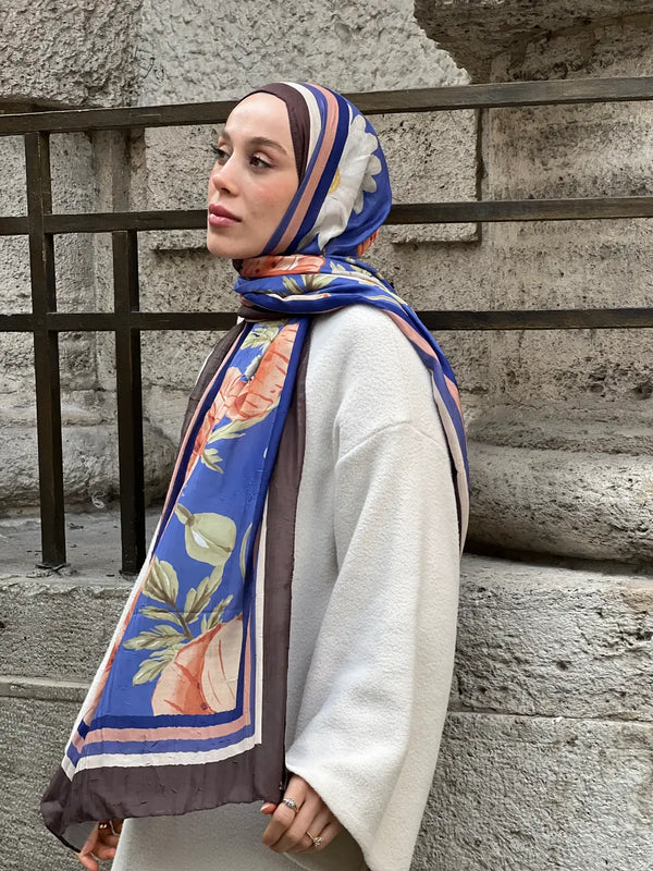 Margarit Desen Bambu Şal - Acı Kahve