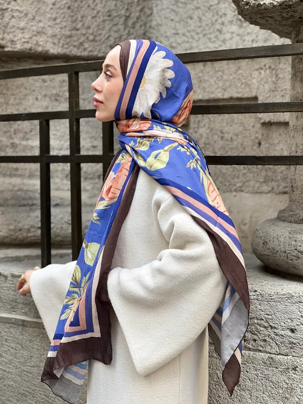 Margarit Desen Bambu Şal - Acı Kahve