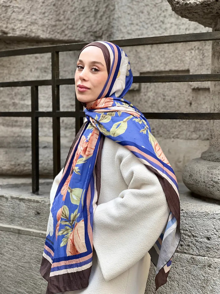 Margarit Desen Bambu Şal - Acı Kahve