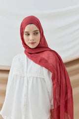 Düz Bambu Şal - Ahududu