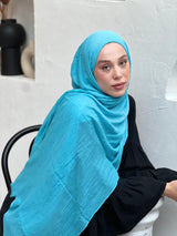 Düz Bambu Şal - Aqua