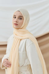 Düz Bambu Şal - Bej