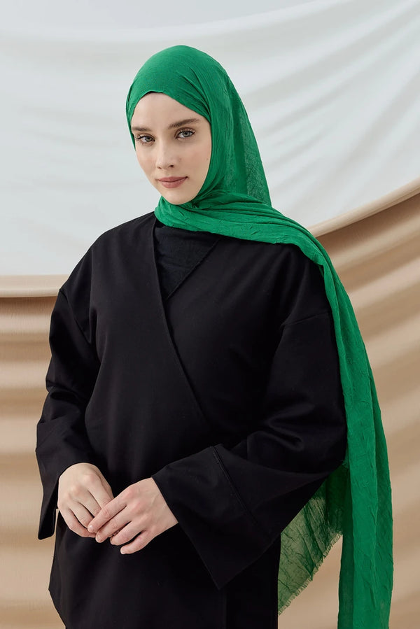 Düz Bambu Şal - Benetton Yeşili