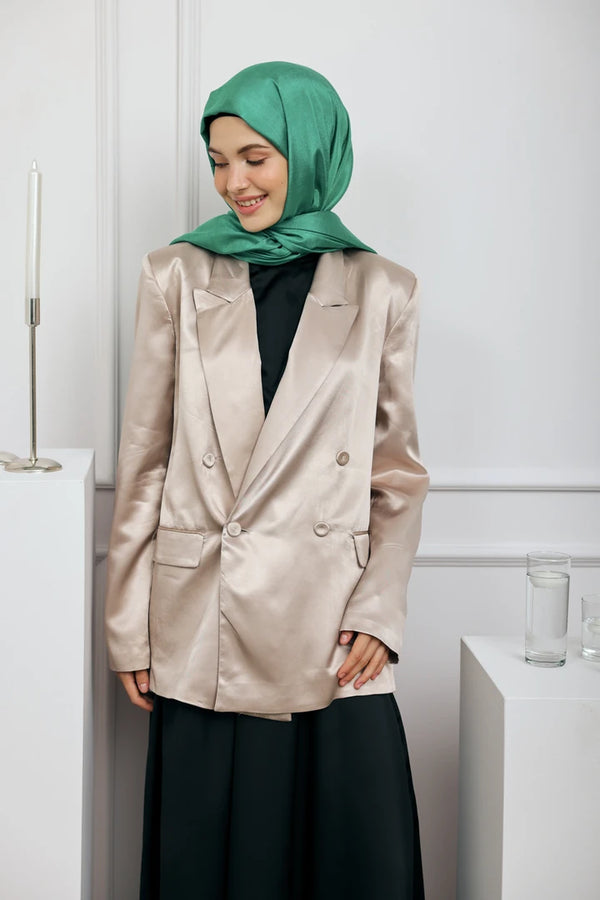 Düz Monogram Şal - Benetton Yeşili