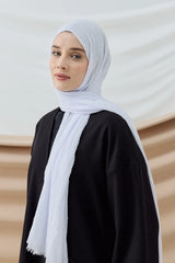 Düz Bambu Şal - Beyaz