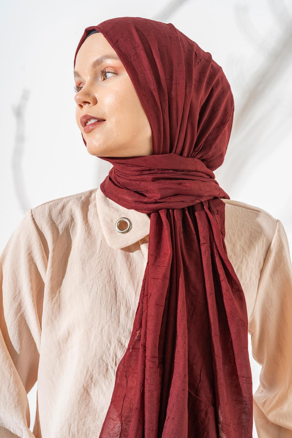 Bambu Kraş Şal - Bordo