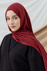Düz Bambu Şal - Bordo