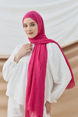 Düz Bambu Şal - Fuşya