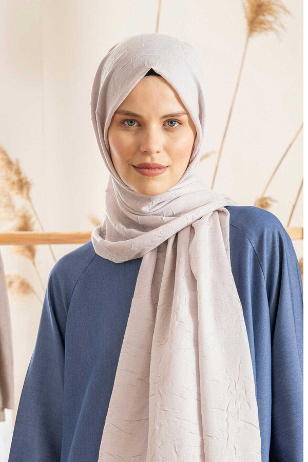 Bambu Kraş Şal - Gümüş Gri