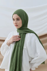 Düz Bambu Şal - Haki
