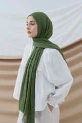 Düz Bambu Şal - Haki