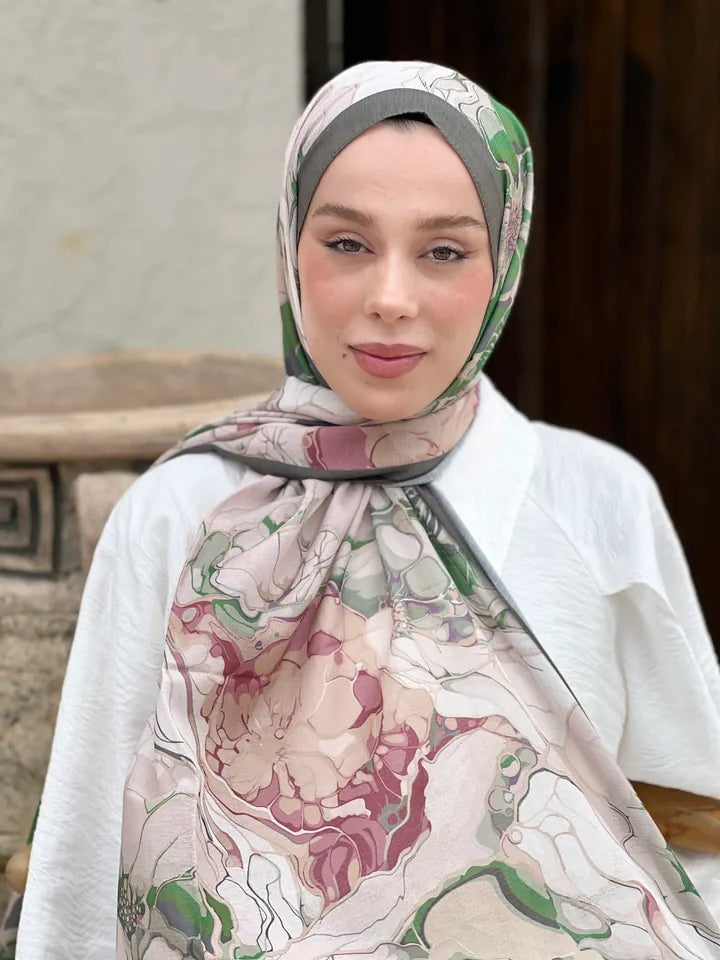 Lina Desenli Şal - Haki