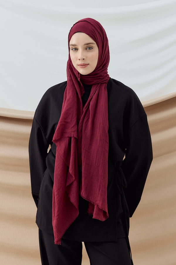Aya Serisi Şal - Koyu Bordo