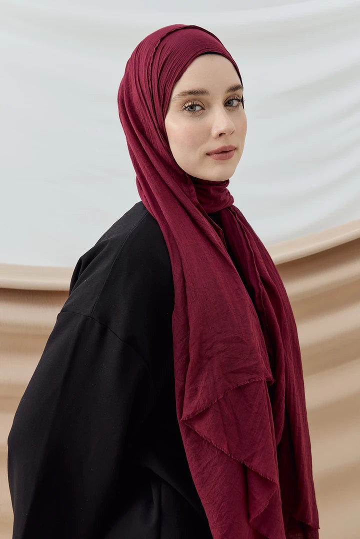 Aya Serisi Şal - Koyu Bordo