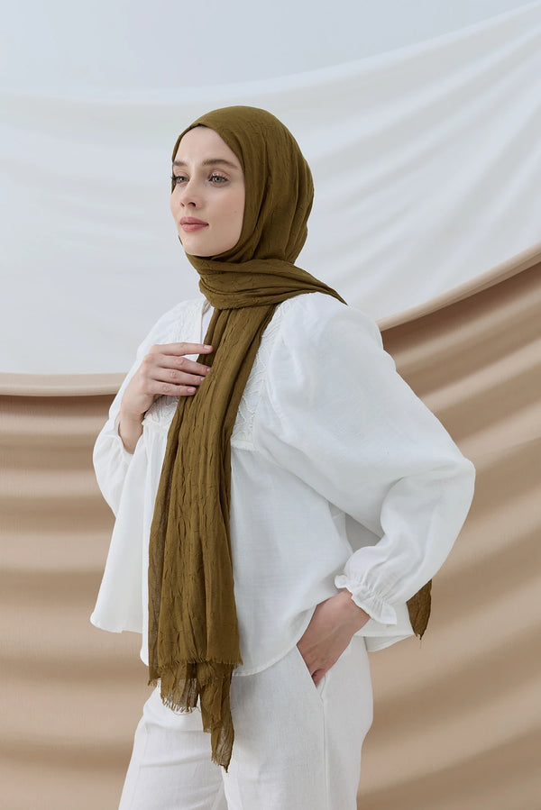 Düz Bambu Şal - Koyu Bronz