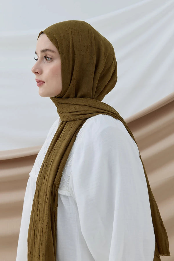 Düz Bambu Şal - Koyu Bronz