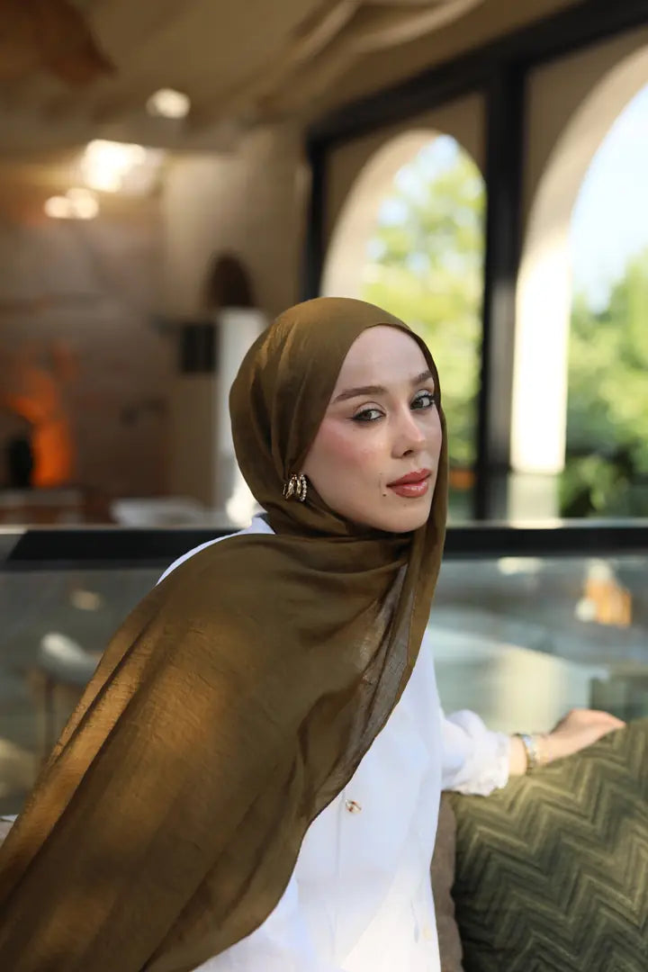 Neo Pamuk Şal - Koyu Bronz