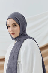 Düz Bambu Şal - Koyu Gri