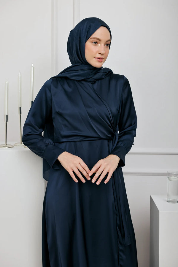 Düz Monogram Şal - Lacivert