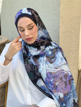 Lina Desenli Şal - Lacivert