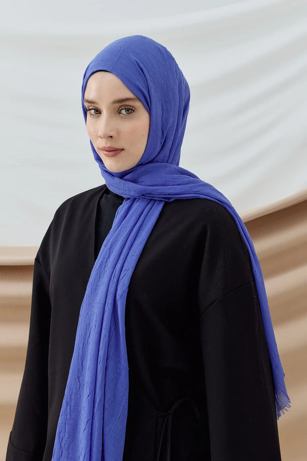 Düz Bambu Şal - Maldiv Mavisi
