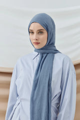 Düz Bambu Şal - Marin