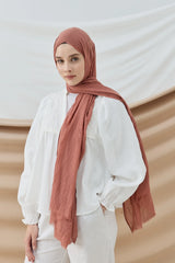 Düz Bambu Şal - Marsala