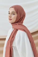 Düz Bambu Şal - Marsala