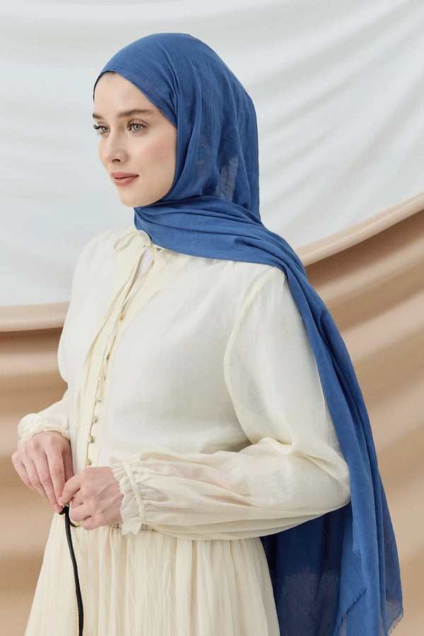 Aya Serisi Şal - Tavuskuşu Mavisi
