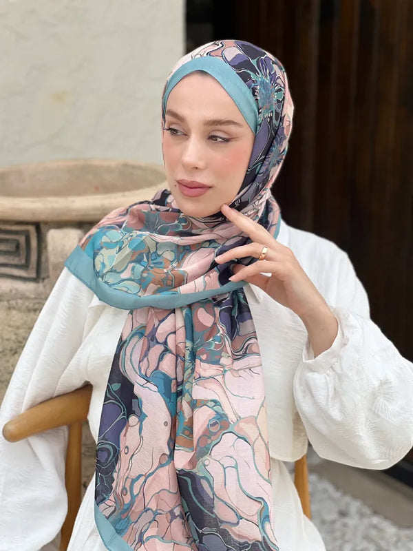 Lina Desenli Şal - Mint