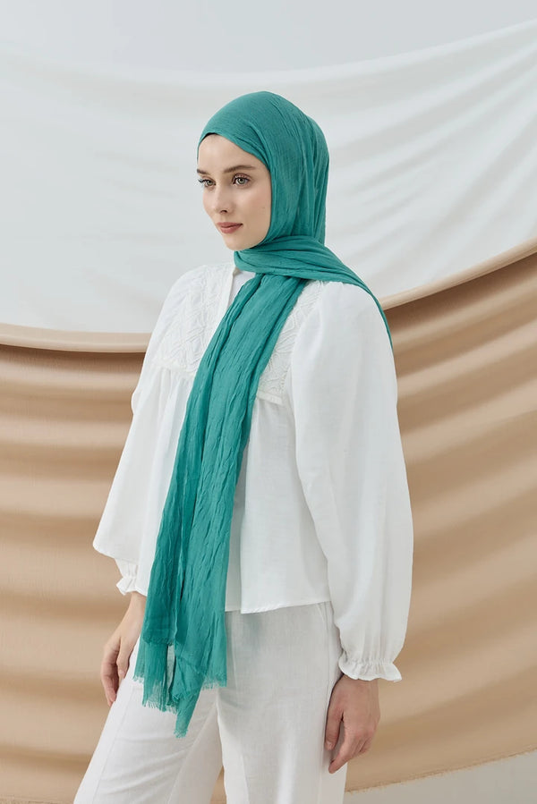 Düz Bambu Şal - Mint Yeşili