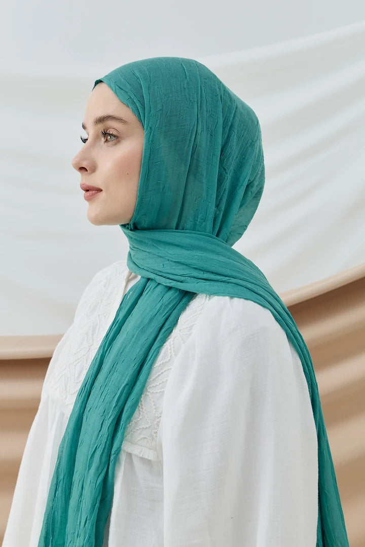 Düz Bambu Şal - Mint Yeşili