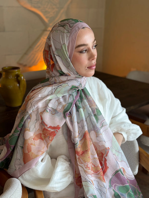 Lina Desenli Şal - Pembe