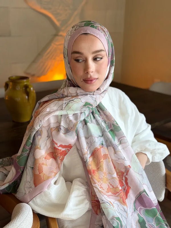 Lina Desenli Şal - Pembe