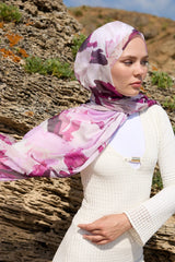 Aya Serisi Desenli Şal - Pembe