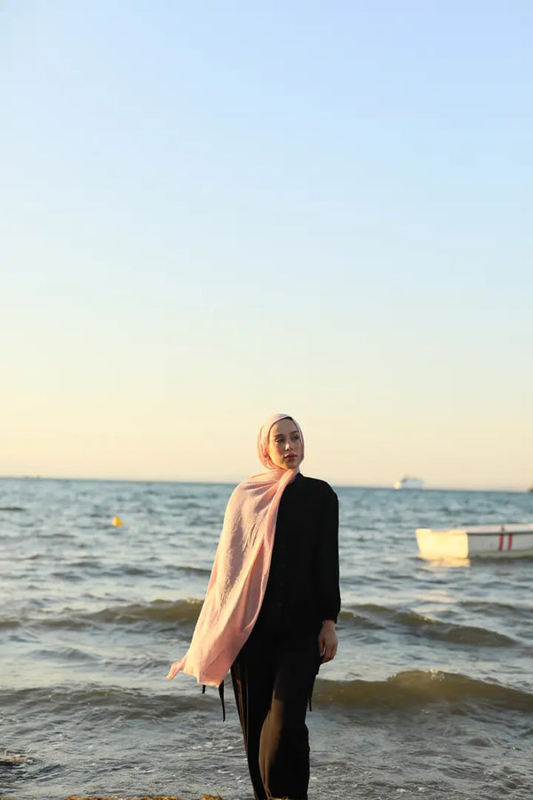 Neo Pamuk Şal - Pembe Buz