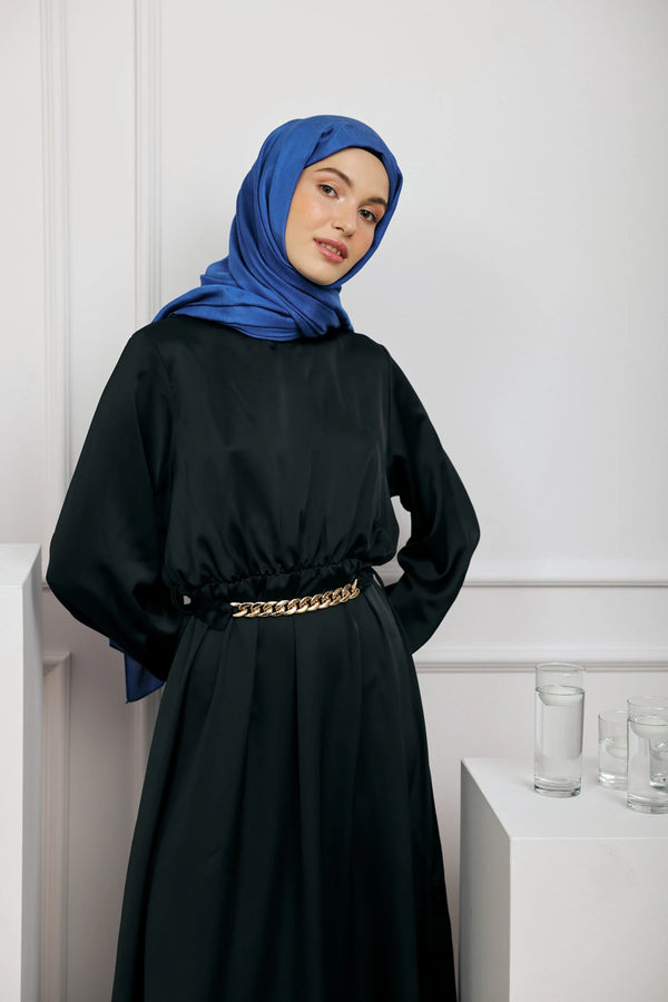 Düz Monogram Şal - Saks Mavisi