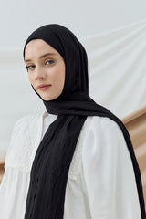 Düz Bambu Şal - Siyah