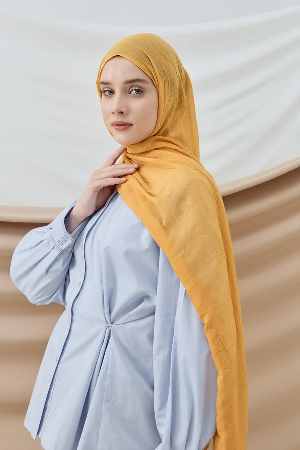 Düz Bambu Şal - Soft Sarı
