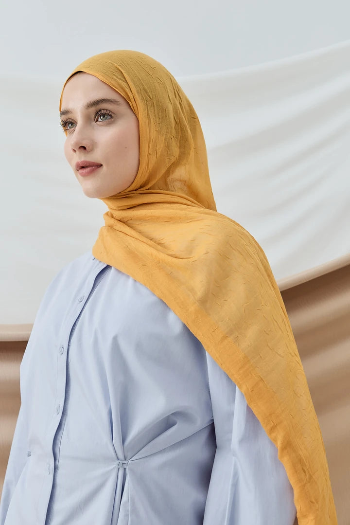 Düz Bambu Şal - Soft Sarı