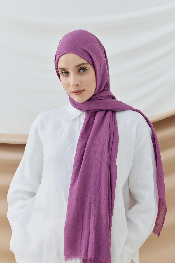 Düz Bambu Şal - Sümbül