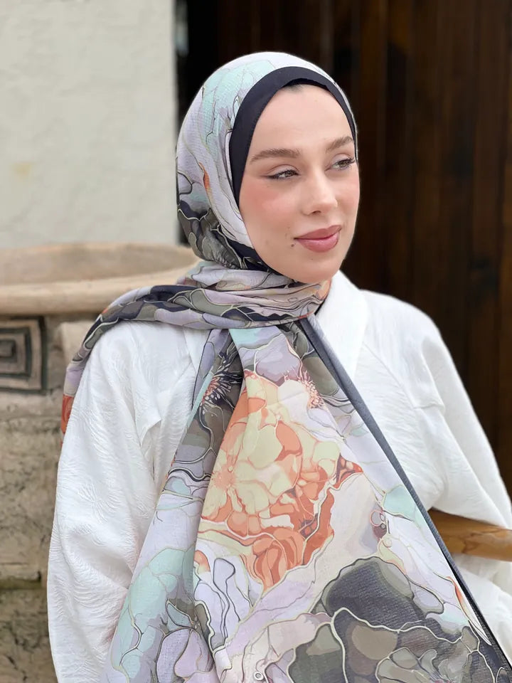 Lina Desenli Şal - Su Yeşili