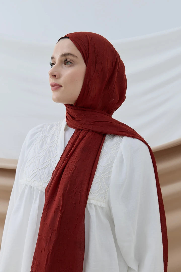 Düz Bambu Şal - Tarçın