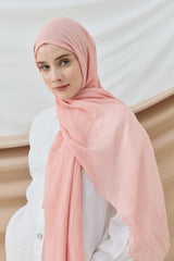 Düz Bambu Şal - Toz Pembe