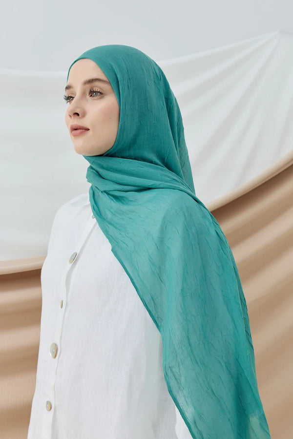 Düz Bambu Şal - Turkuaz