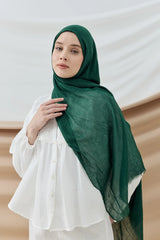 Düz Bambu Şal - Zümrüt